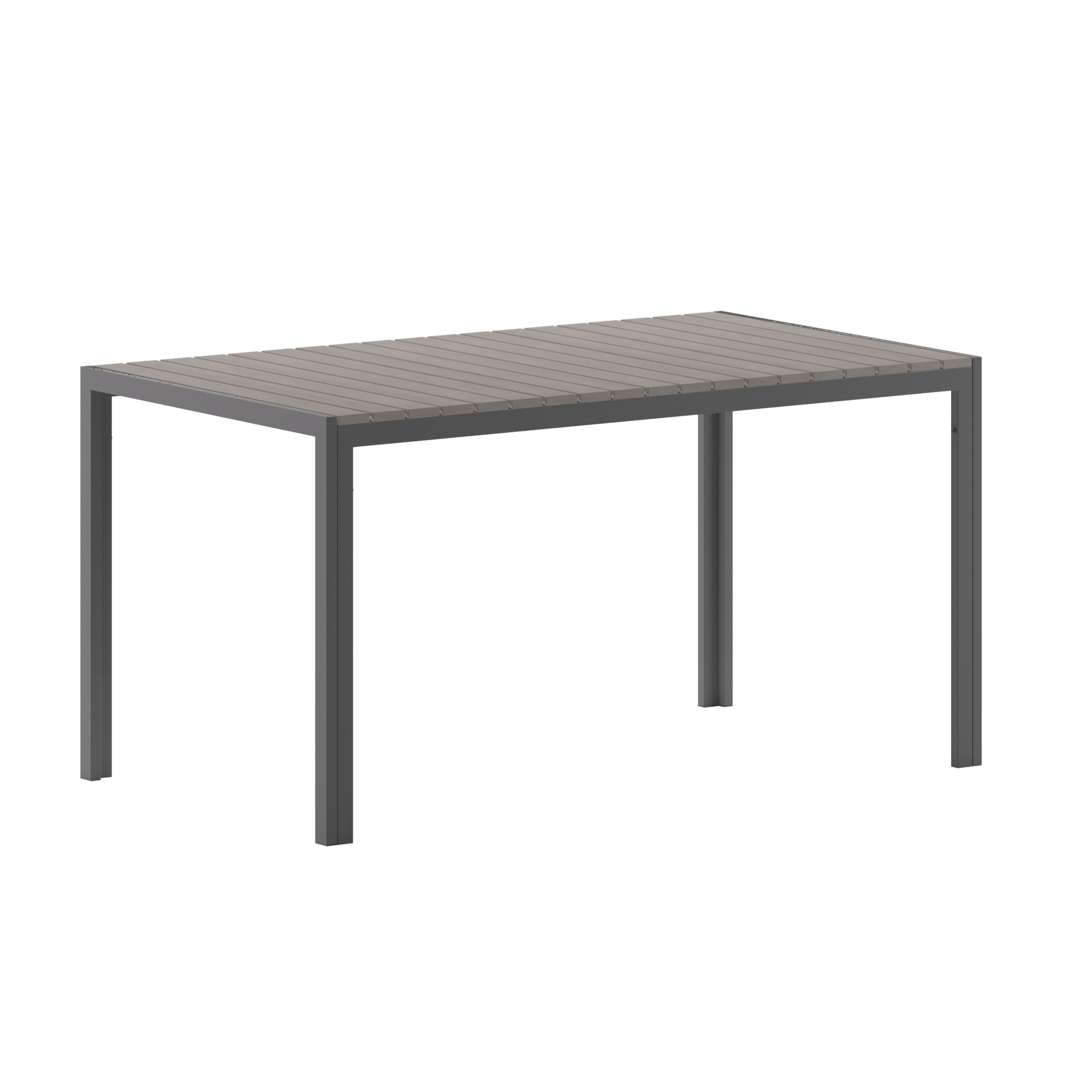 Flash Furniture, Gray/Gray 55in. x 31in. Outdoor Patio Dining Table, Table Shape Round, Primary Color Gray, Height 28.75 in, Model# SBTB269GRY